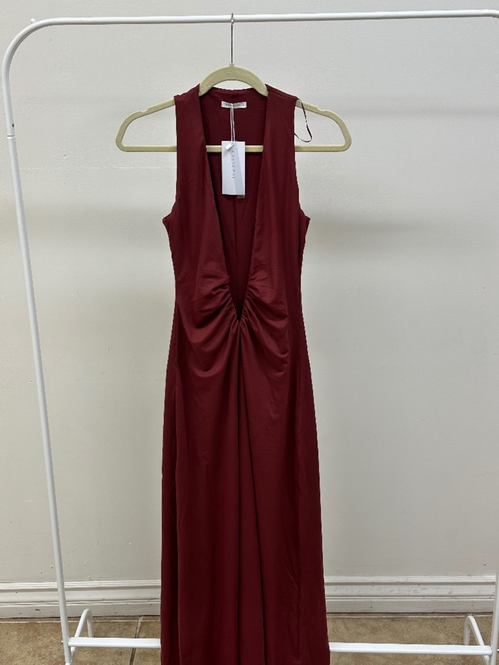 Burgundy Sleeveless Maxi Dress (NWT)
